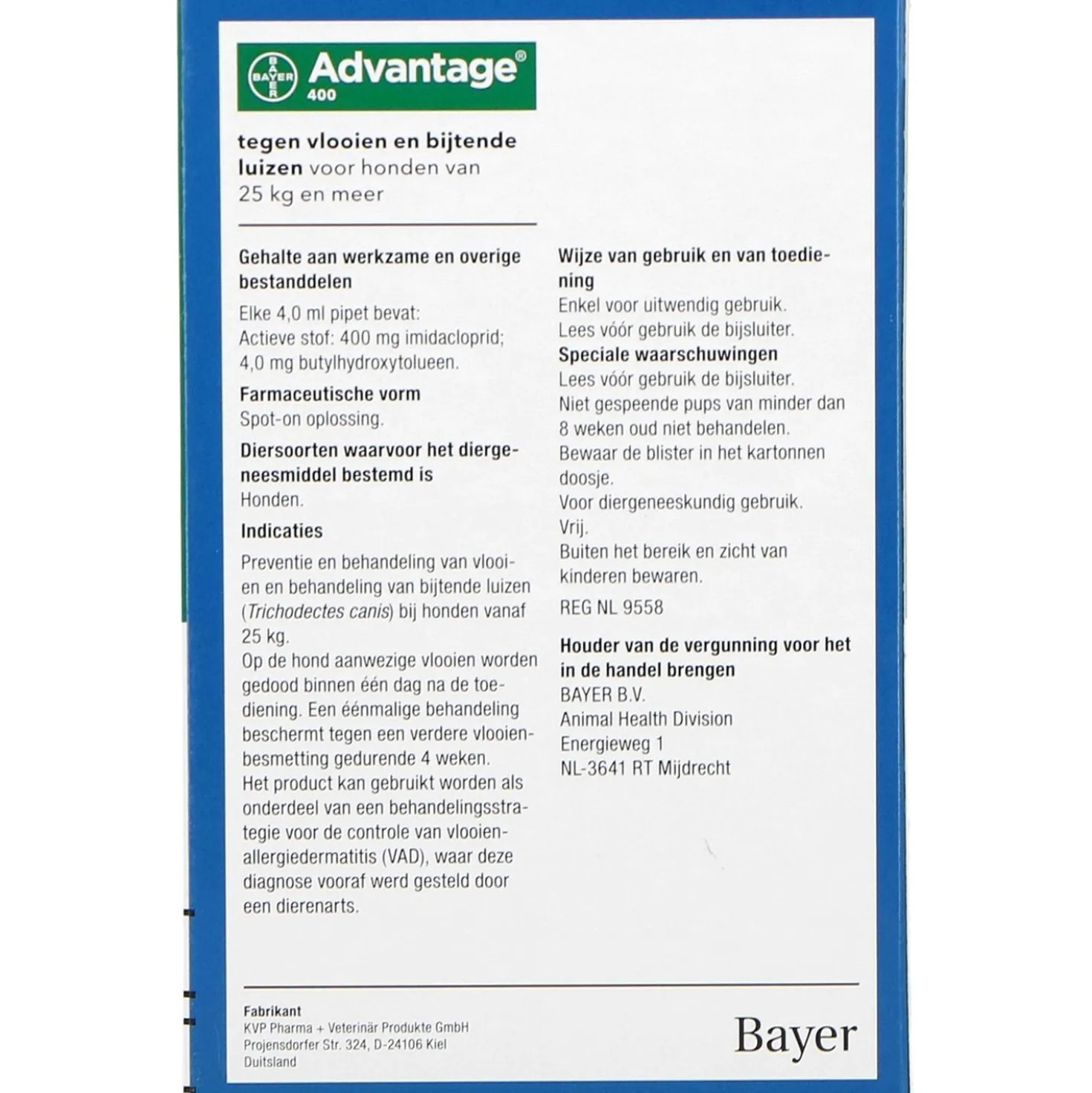 Advantage 400 Spot-On Hond 25-40kg