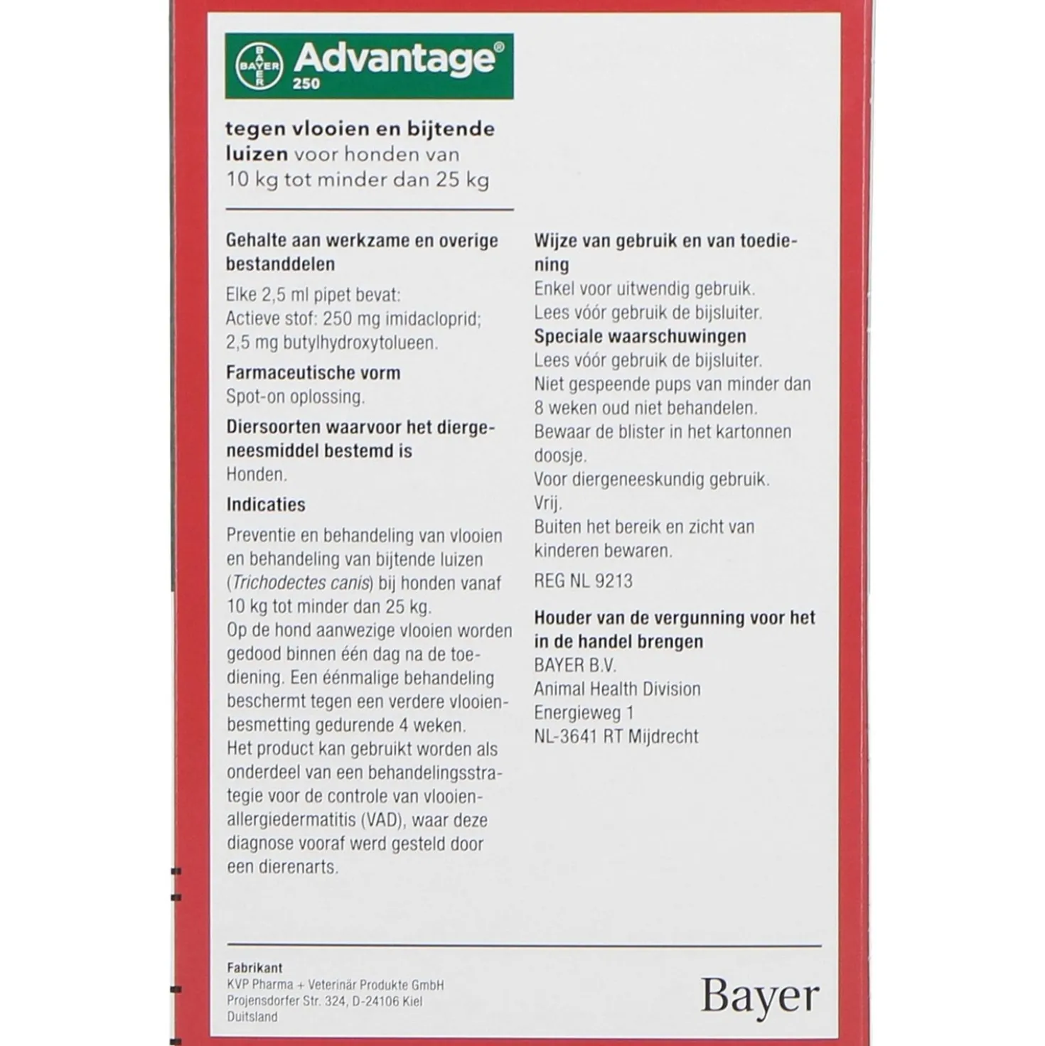 Advantage 250 Spot-On Hond 10-25kg