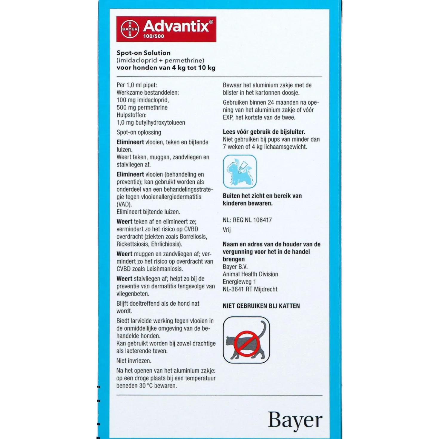 Advantix 100/500 Spot-On Hond 4-10kg