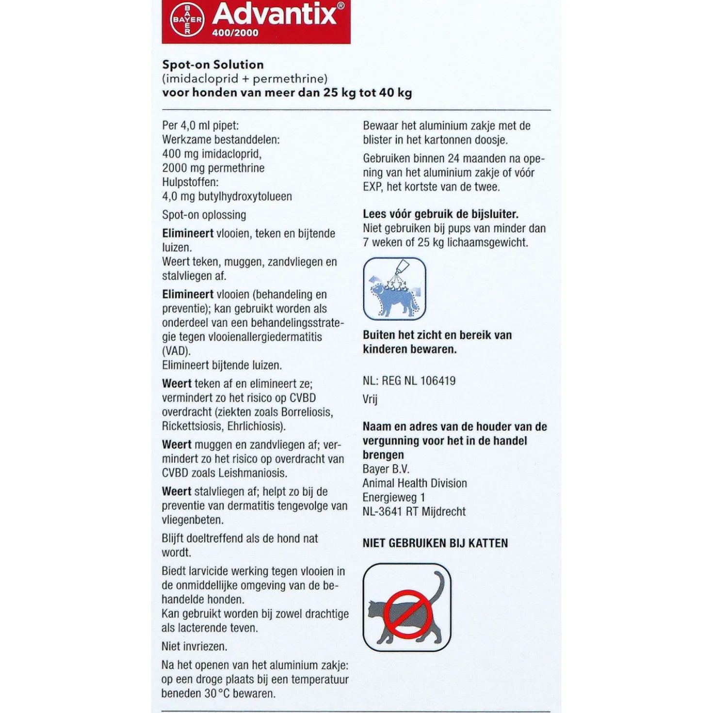 Advantix 400/2000 Spot-On Hond 25-40kg
