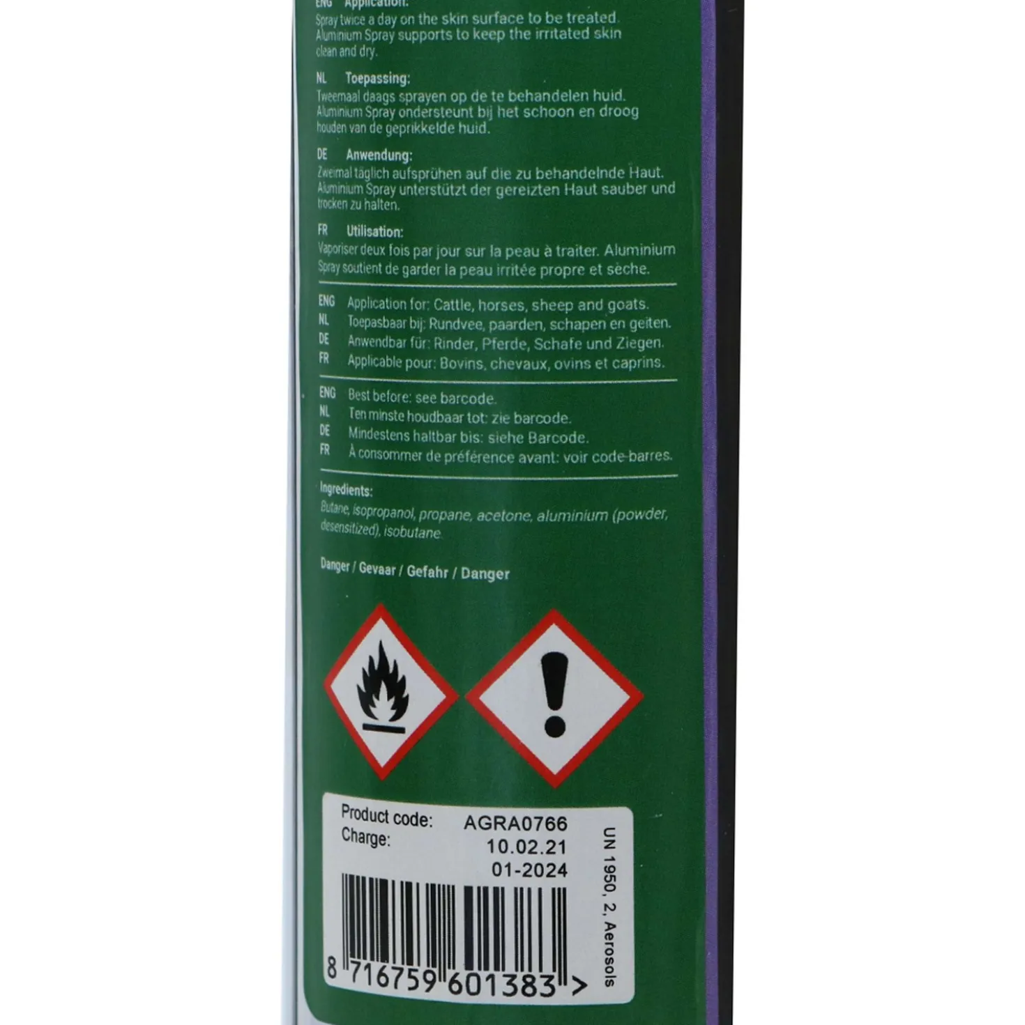 Agradi Horse Aluminiumspray Voor Alle Dieren