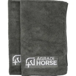 Agradi Horse Handdoekje Microfibre per Paar Grijs