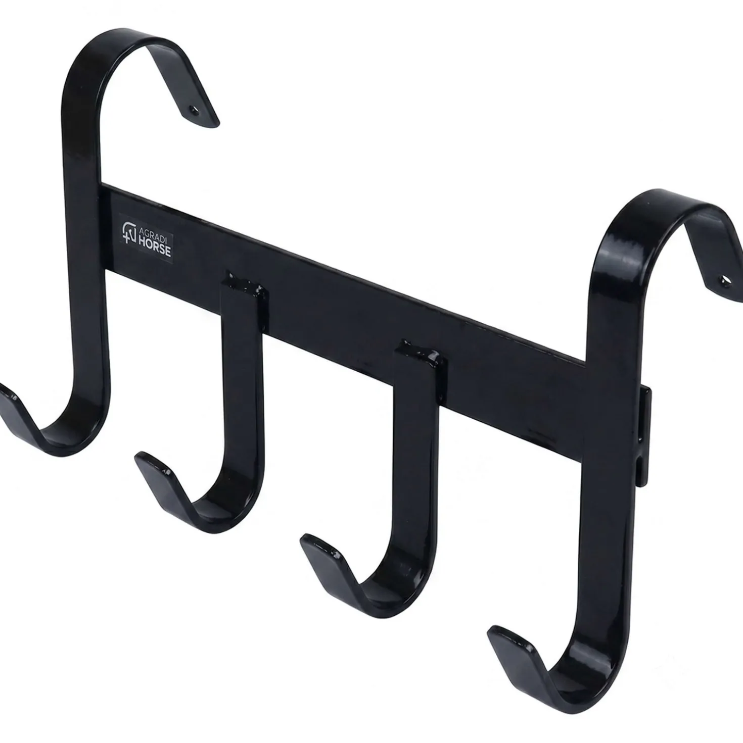 Agradi Horse Hoofdstelhanger met 4 Haken Zwart