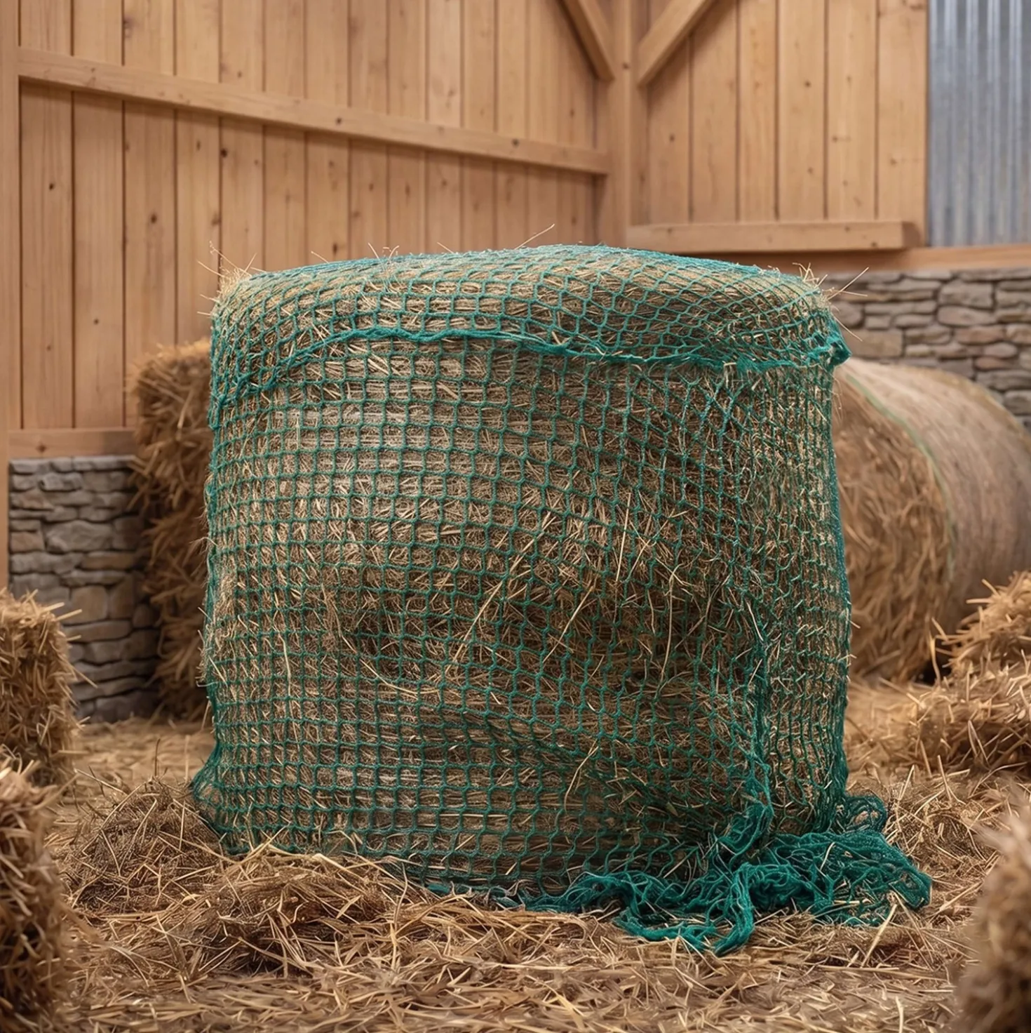 Agradi Horse Hooinet voor Ronde Balen Maas 4,5x4,5cm Groen