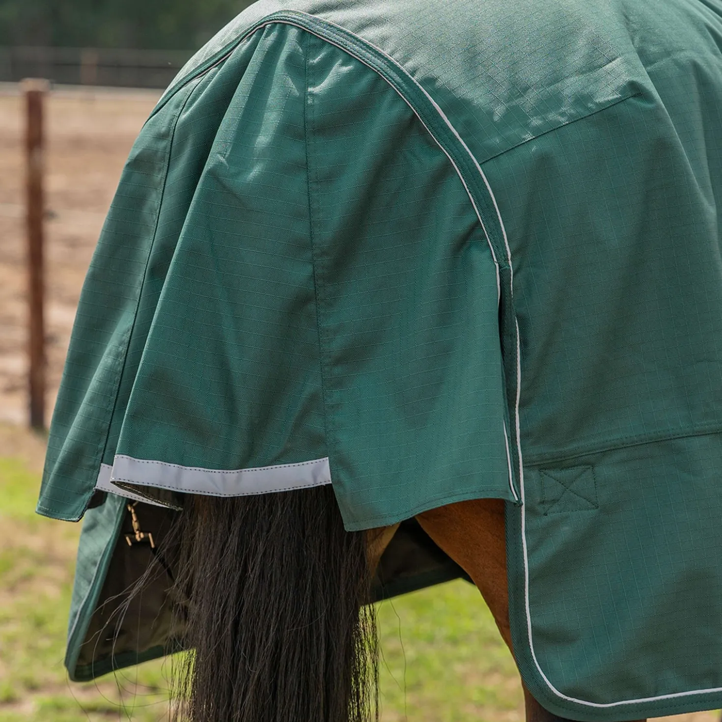 Agradi Horse Outdoordeken 1200D 0gr Reflecterende Bies Groen