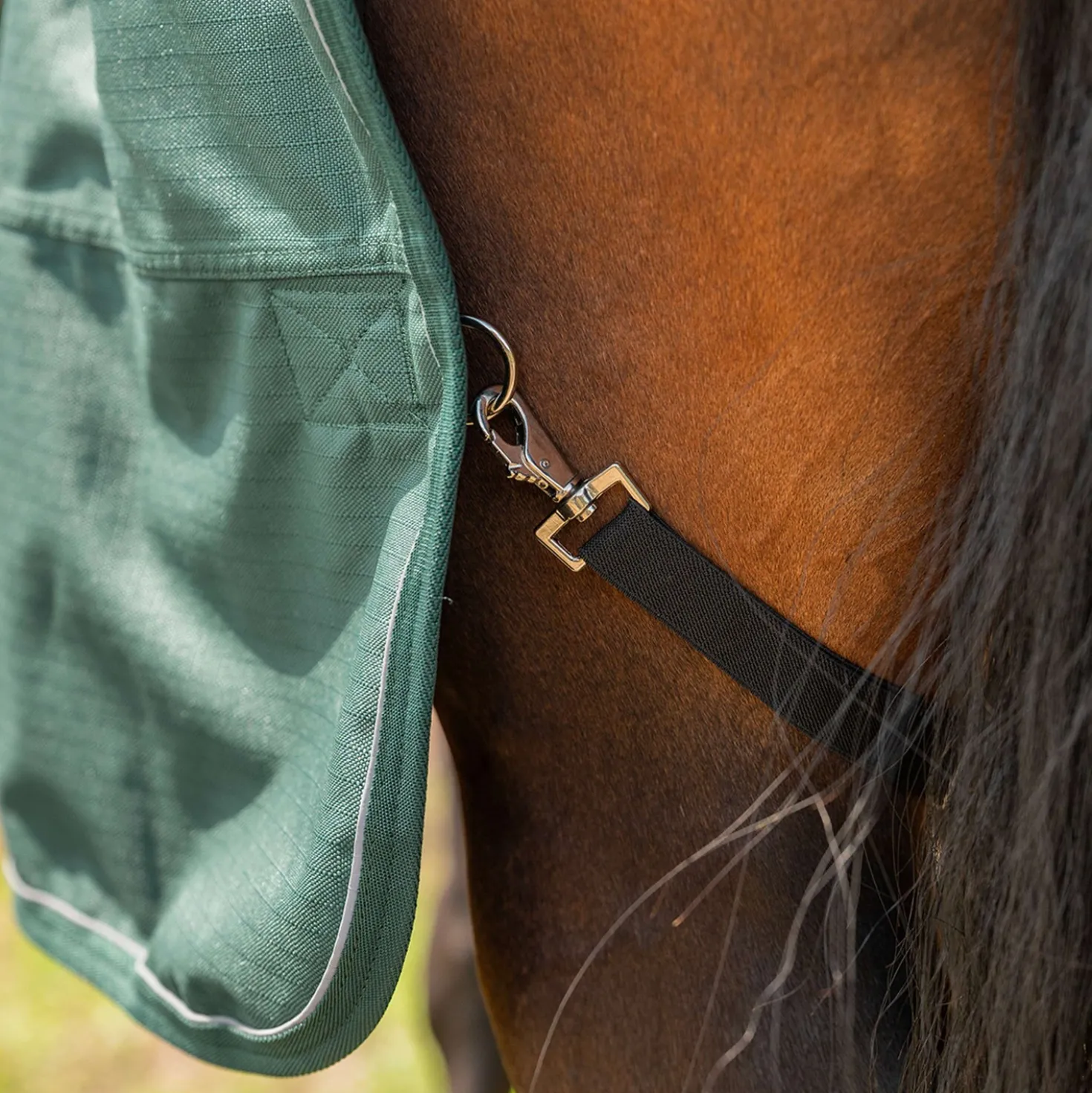 Agradi Horse Outdoordeken 1200D 0gr Reflecterende Bies Groen