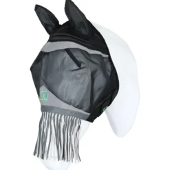 Agradi Horse Vliegenmasker Fine Mesh met Oren en Franjes Zwart