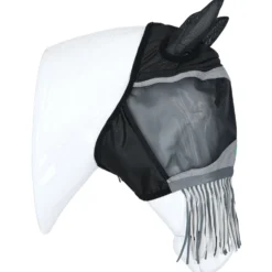 Agradi Horse Vliegenmasker Fine Mesh met Oren en Franjes Zwart