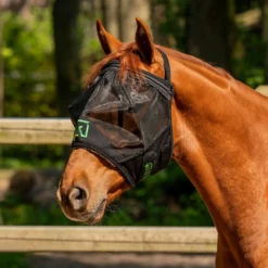 Agradi Horse Vliegenmasker Fine Mesh zonder Oren Zwart