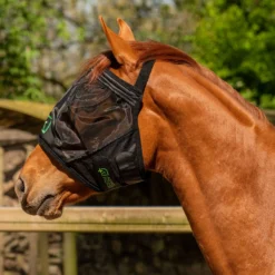 Agradi Horse Vliegenmasker Fine Mesh zonder Oren Zwart