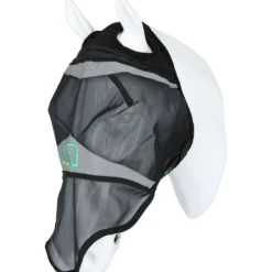Agradi Horse Vliegenmasker Fine Mesh met Ooruitsparing en Neus Zwart