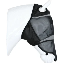 Agradi Horse Vliegenmasker Fine Mesh met Ooruitsparing en Neus Zwart