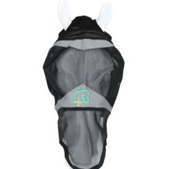 Agradi Horse Vliegenmasker Fine Mesh met Ooruitsparing en Neus Zwart