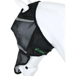 Agradi Horse Vliegenmasker Fine Mesh met Ooruitsparing en Neus Zwart