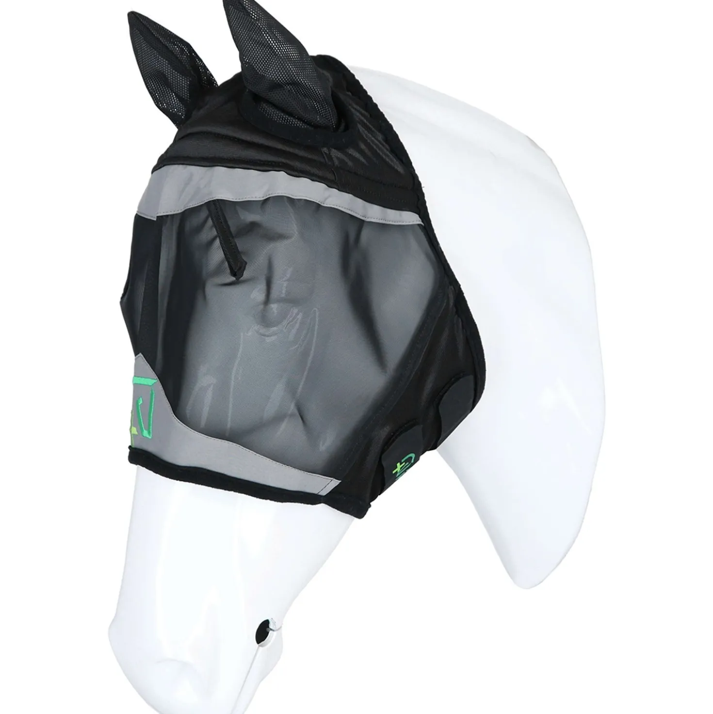 Agradi Horse Vliegenmasker Fine Mesh met Oren Zwart