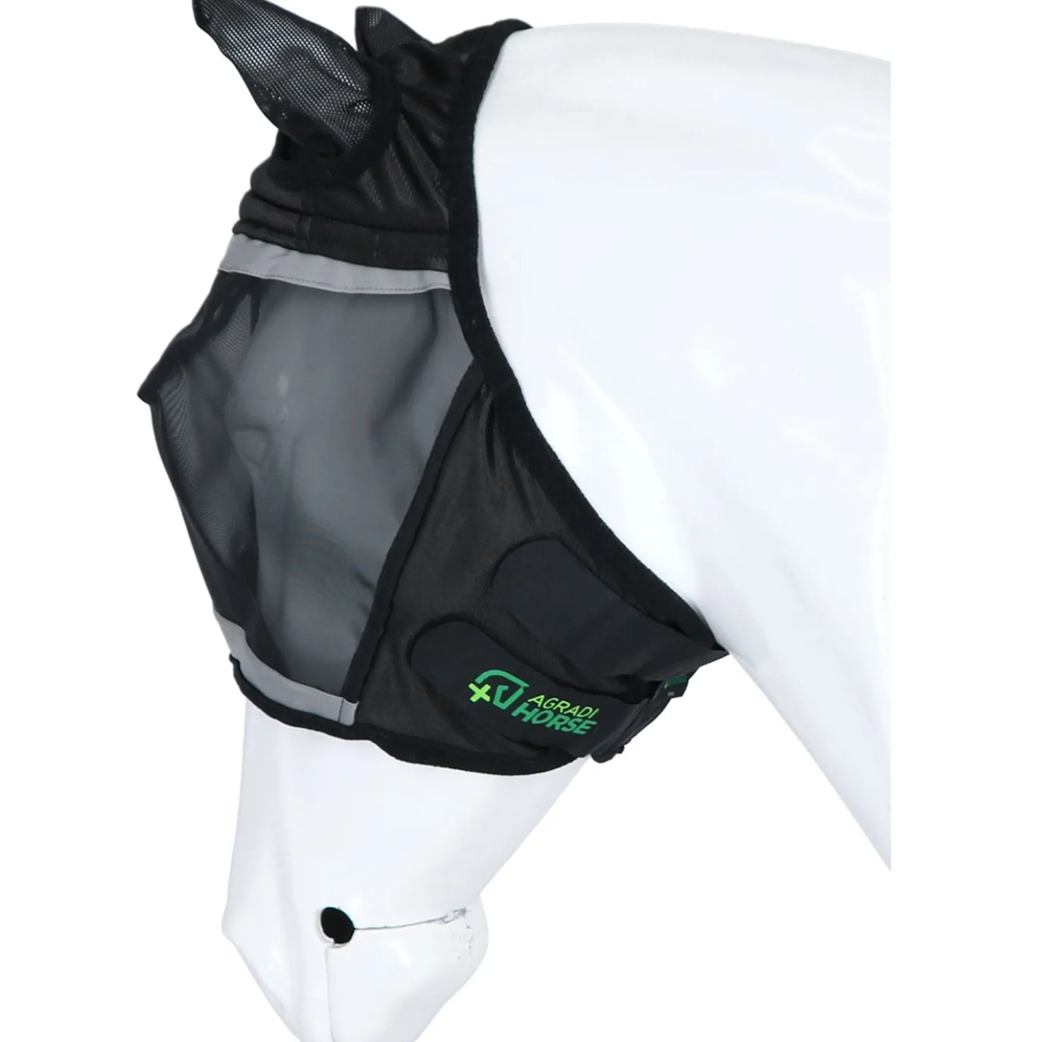 Agradi Horse Vliegenmasker Fine Mesh met Oren Zwart
