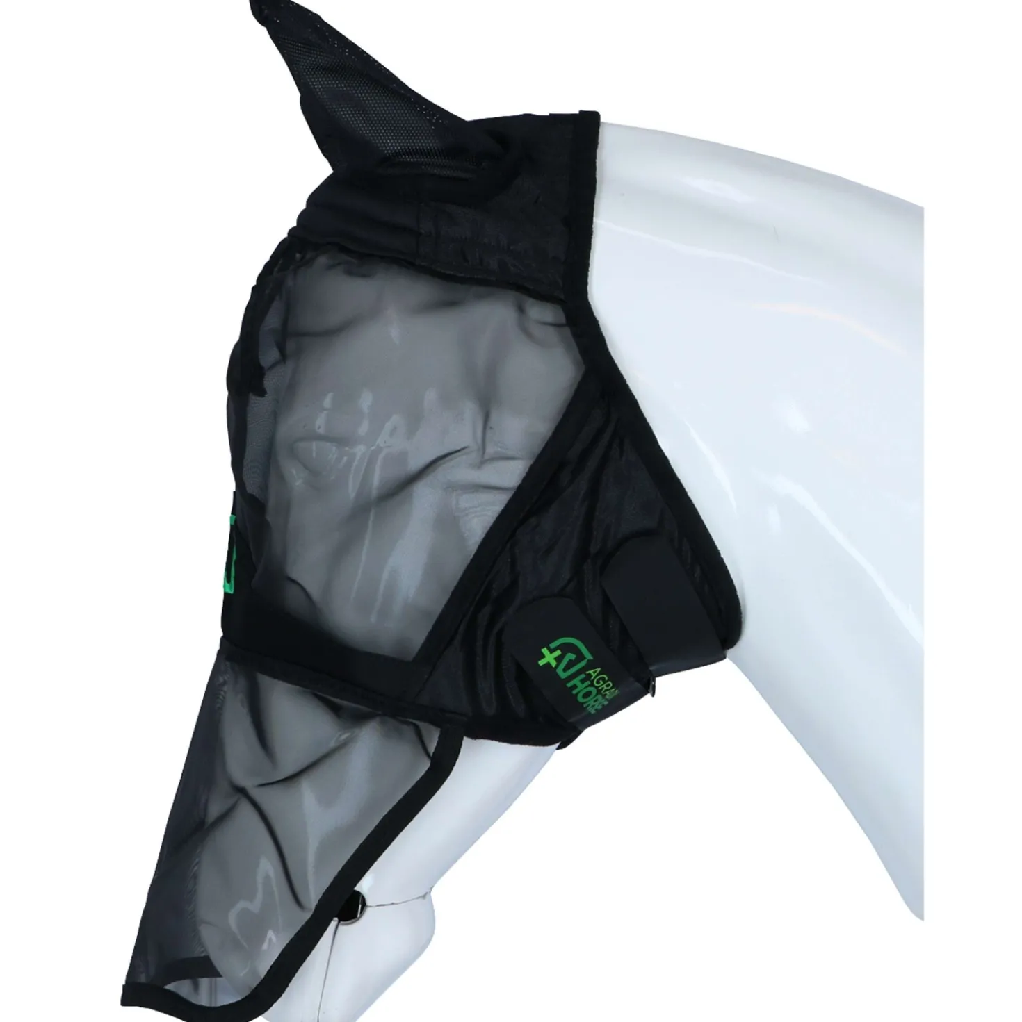 Agradi Horse Vliegenmasker Fine Mesh met Oren en Neus Zwart