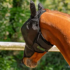 Agradi Horse Vliegenmasker Fine Mesh met Oren en Neus Zwart