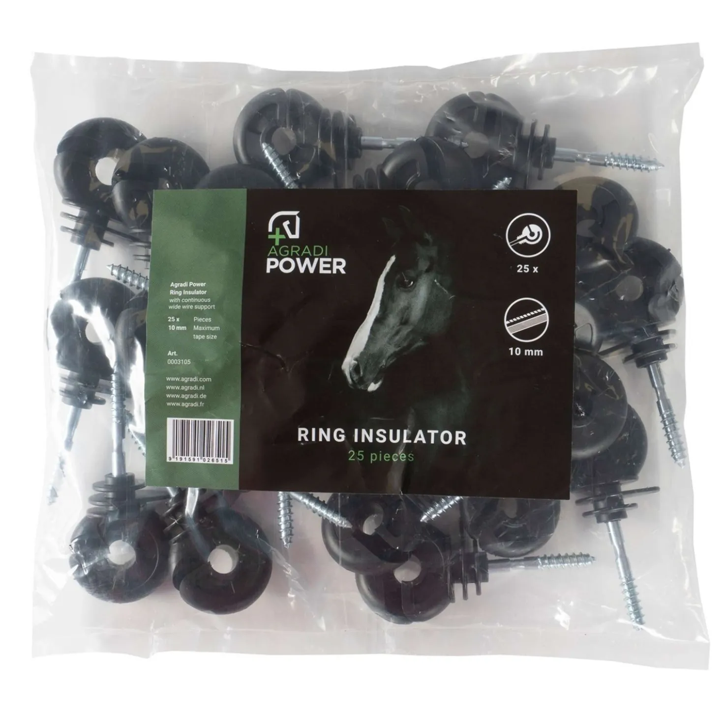 Agradi Power Ringisolator IJzeren Kern 25 Stuks Zwart