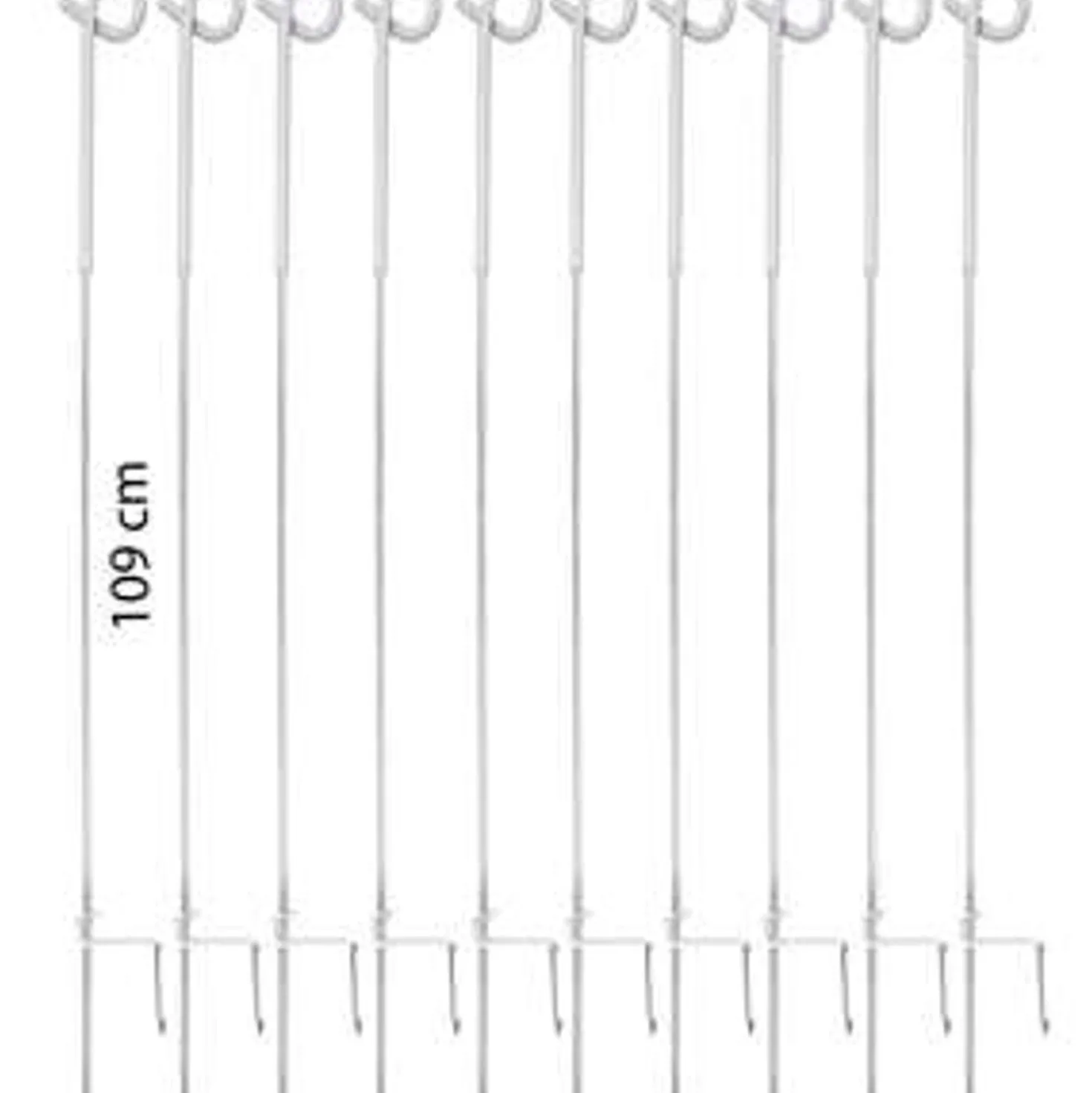 Agradi Power Veerstalenpaal met Krul 10 Stuks Metaal 109cm Wit