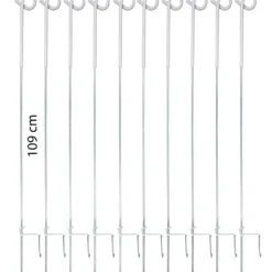 Agradi Power Veerstalenpaal met Krul 10 Stuks Metaal 109cm Wit