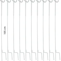 Agradi Power Veerstalenpaal met Krul 10 Stuks 105cm Wit