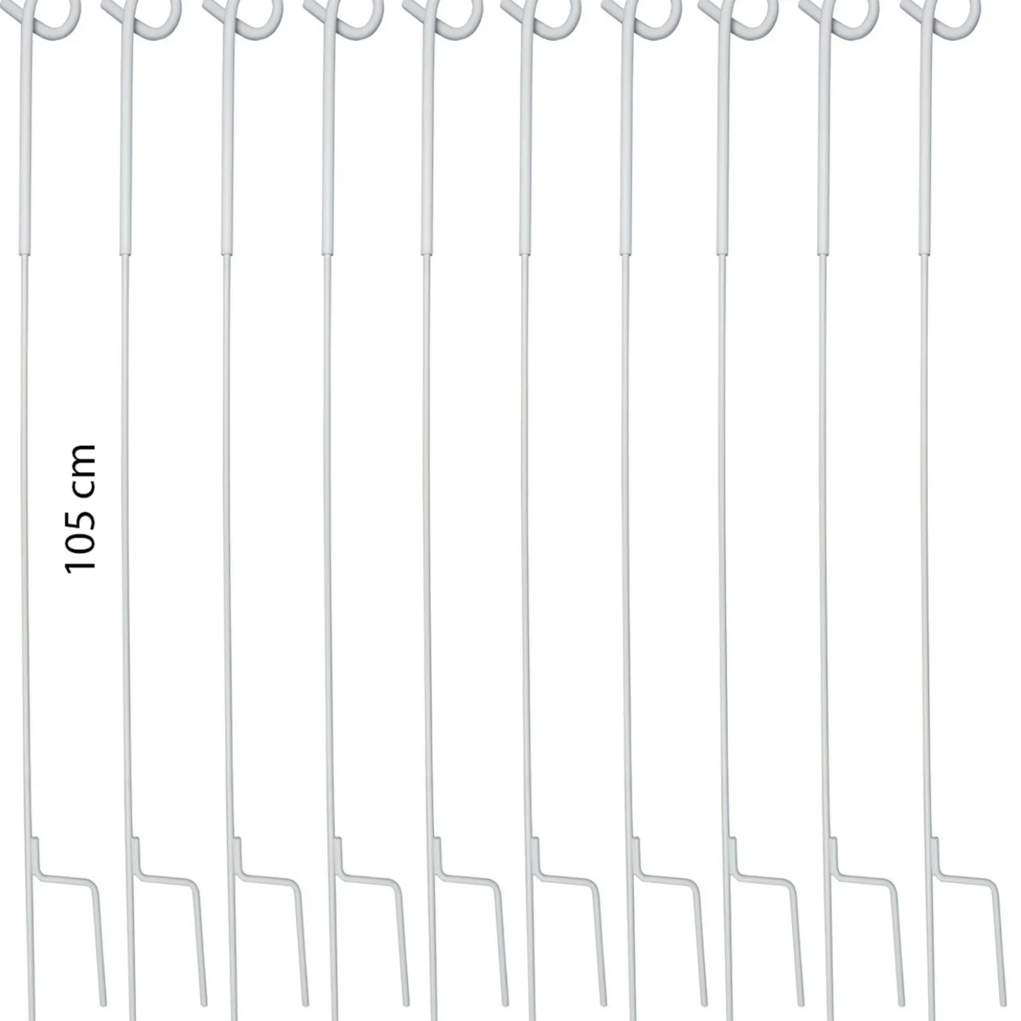 Agradi Power Veerstalenpaal met Krul 10 Stuks 105cm Wit