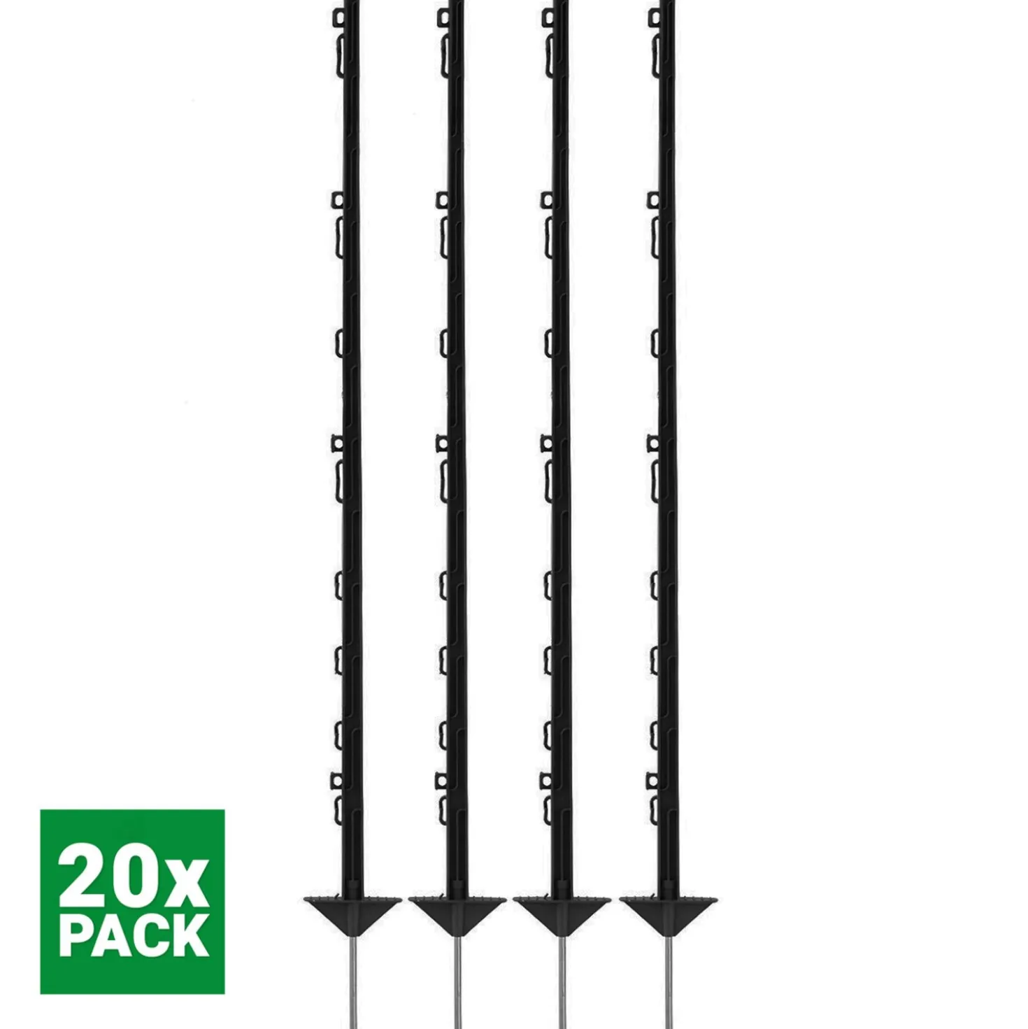 Agradi Power Weidepaal Classic Dubbel 125cm 20 Stuks Zwart