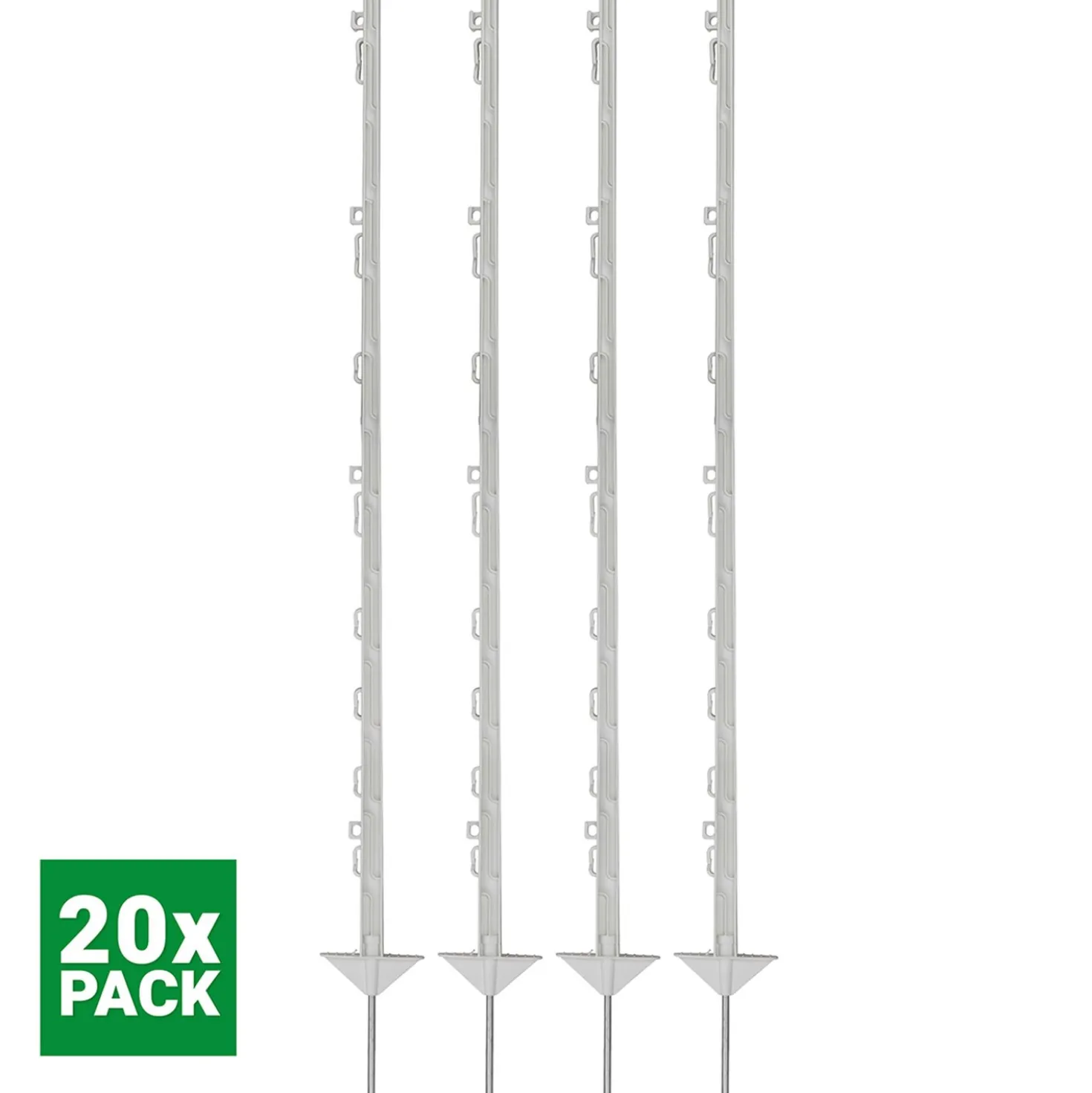 Agradi Power Weidepaal Classic Dubbel 125cm 20 Stuks Wit