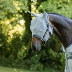 Amigo Fly Mask Heather Blue/Blue/Silver