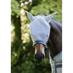 Amigo Fly Mask Heather Blue/Blue/Silver