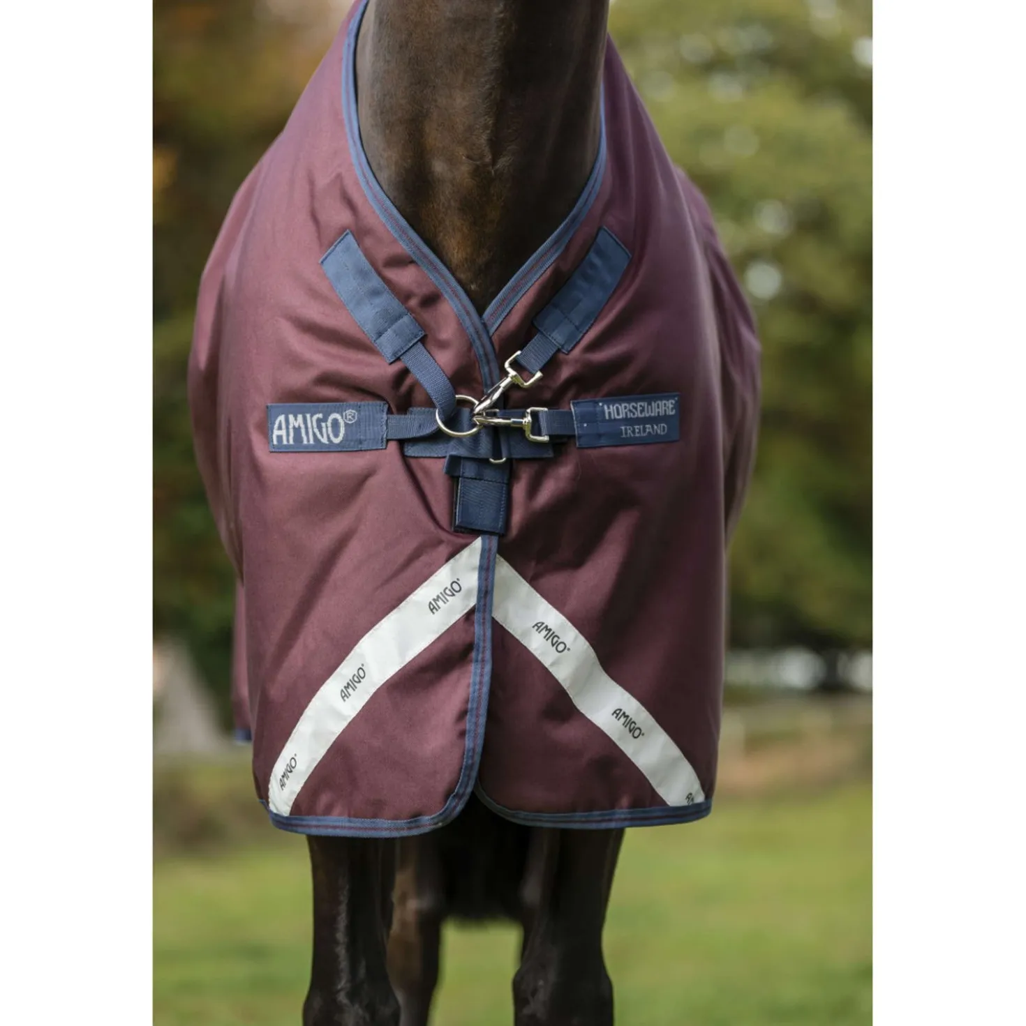 Amigo Turnout 1200D 0g Burgundy/Navy/Titanium Grey