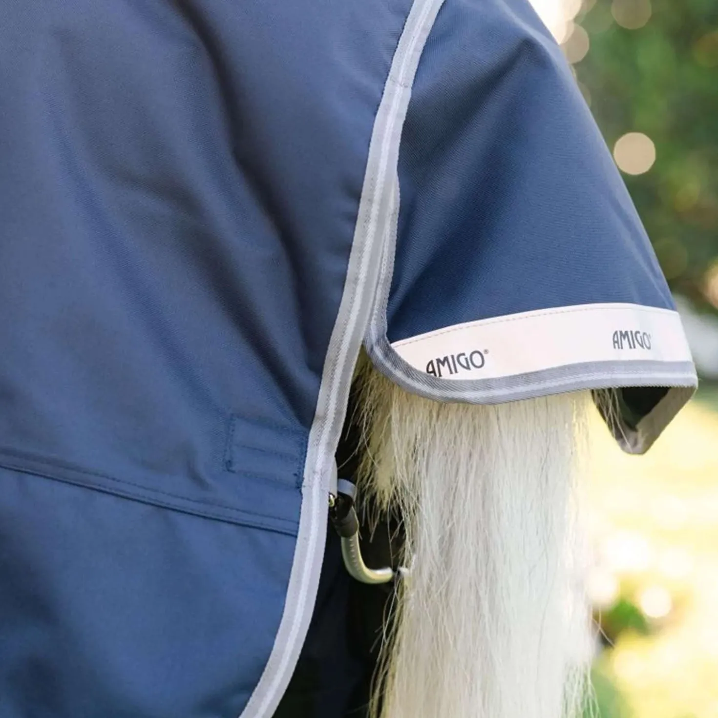 Amigo Turnout 1200D Plus Pony 50g Navy/Titanium Grey/Silver