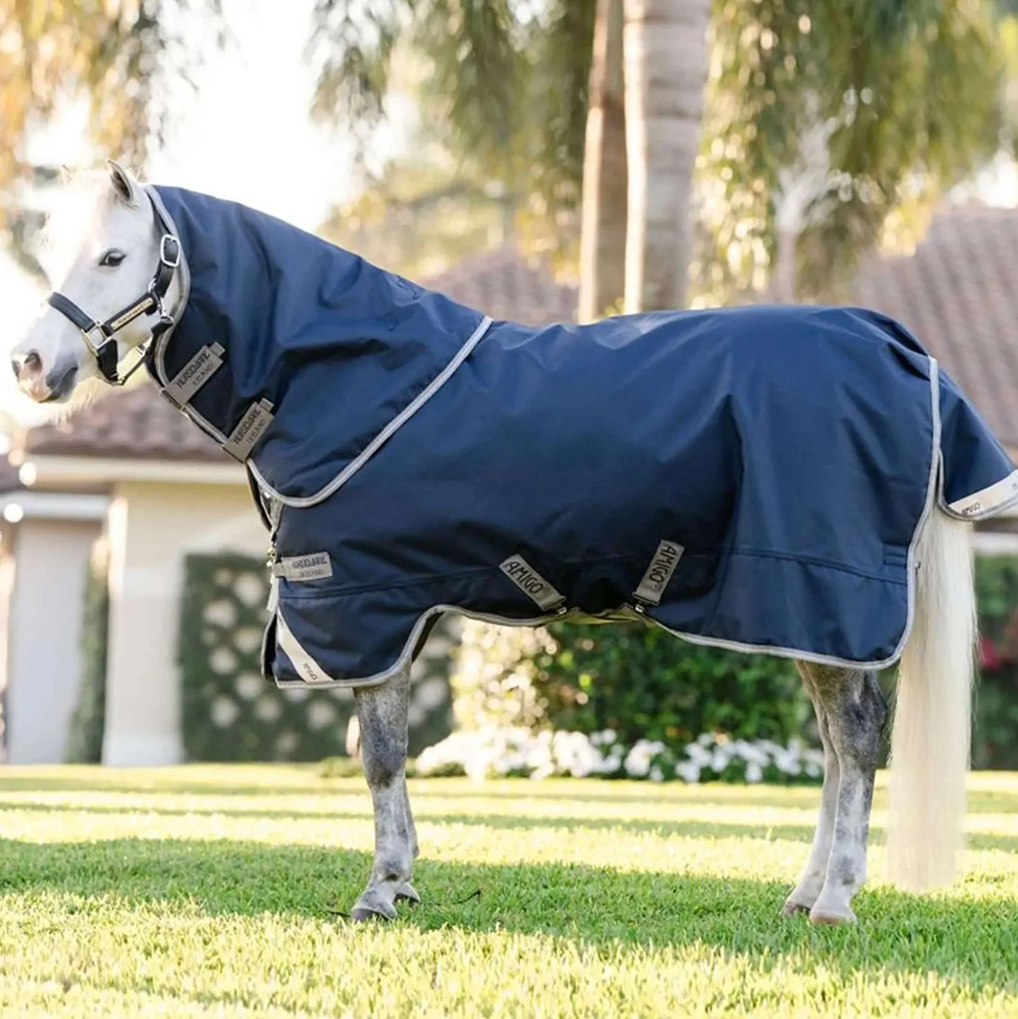 Amigo Turnout 1200D Plus Pony 0g Navy/Titanium Grey/Silver