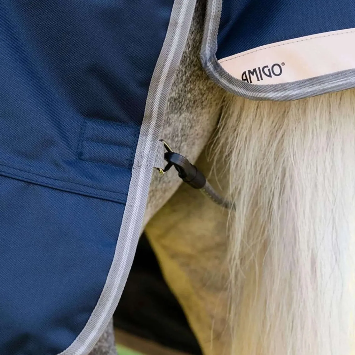 Amigo Turnout 1200D Plus Pony 0g Navy/Titanium Grey/Silver