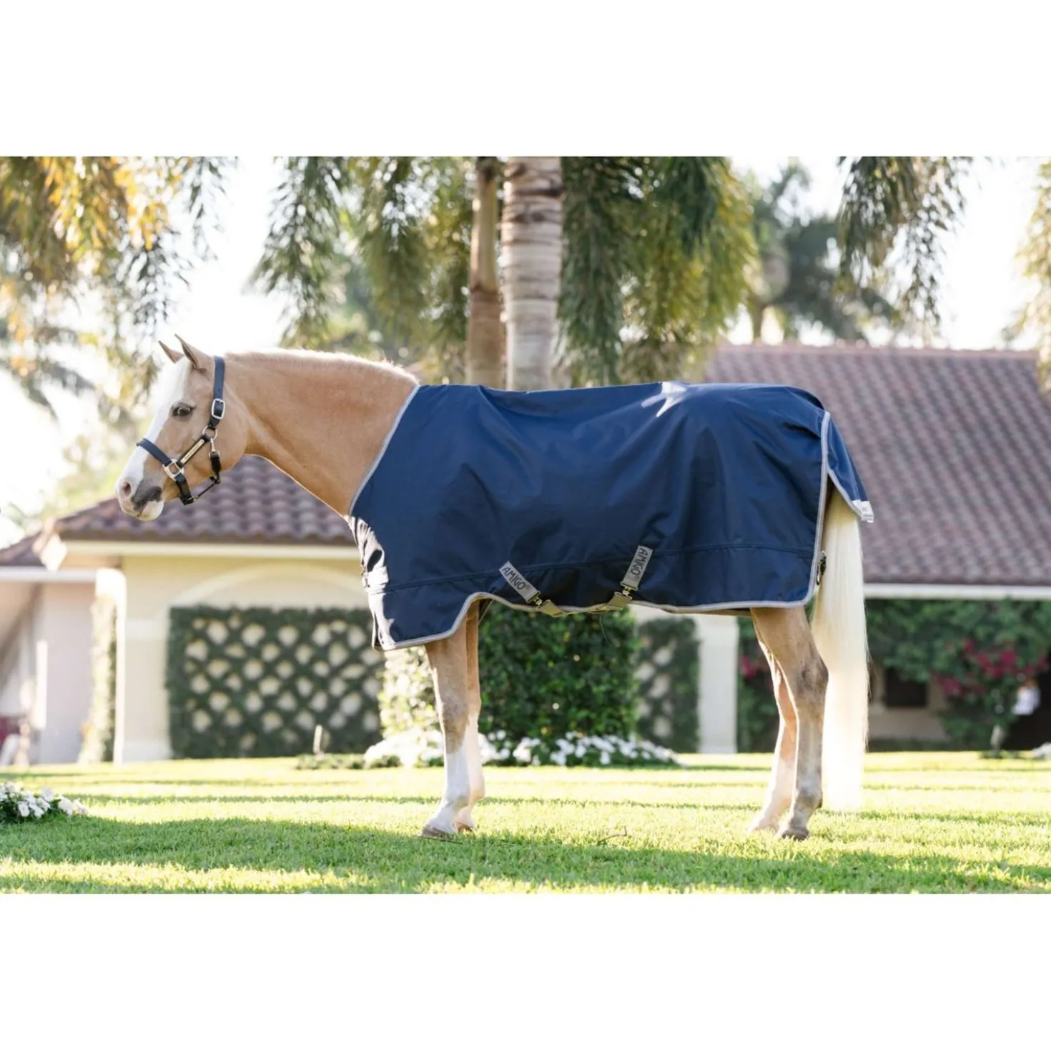 Amigo Turnout 1200D Pony 50g Navy/Titanium Grey/Silver