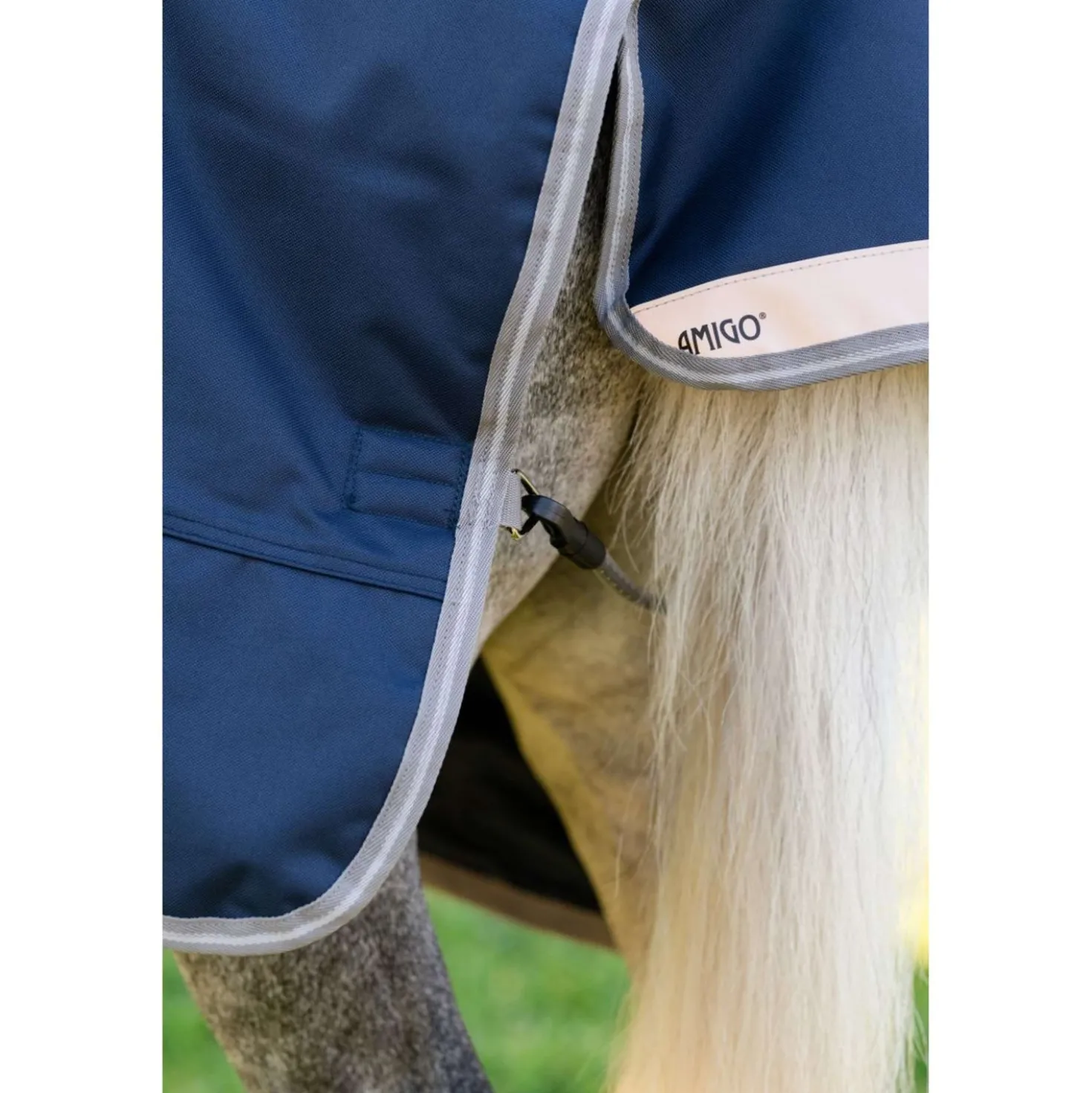 Amigo Turnout 1200D Pony 50g Navy/Titanium Grey/Silver