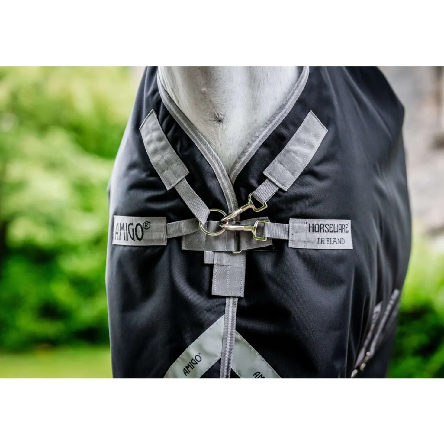 Amigo Turnout Rug 1200D 250g Black/Titanium Grey/Silver