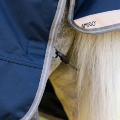 Amigo Turnout Rug 1200D Plus Pony 250g Navy/Titanium Grey/Silver