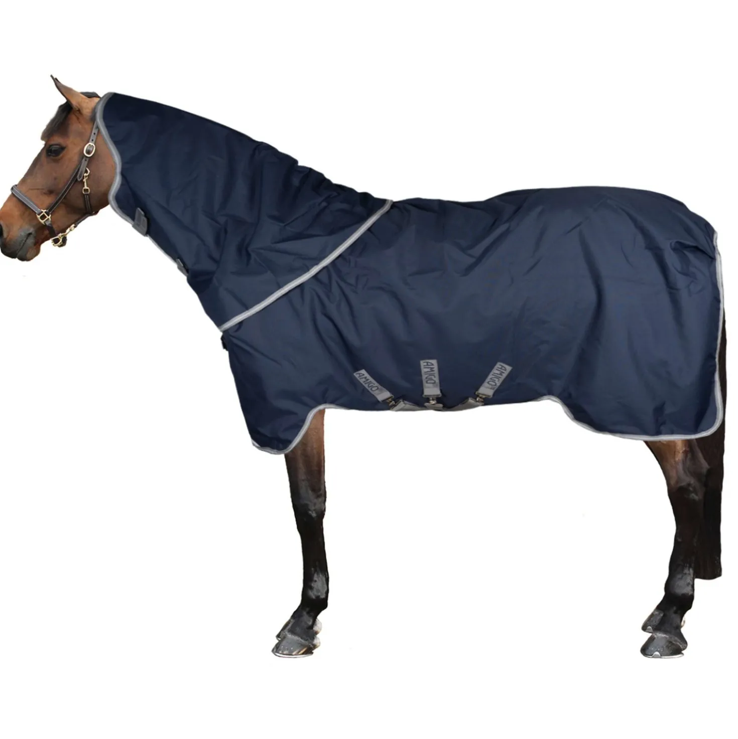 Amigo Turnout Rug FieldSafe Plus 1200D 50g Navy/Titanium Grey/Silver