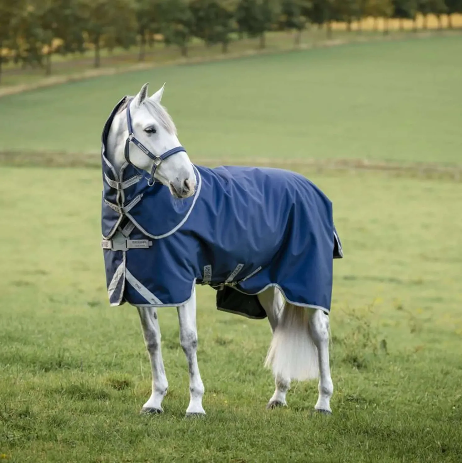 Amigo Turnout Rug FieldSafe Plus 1200D 50g Navy/Titanium Grey/Silver