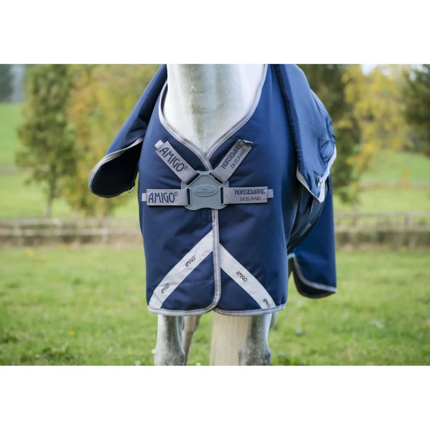 Amigo Turnout Rug FieldSafe Plus 1200D 100g Navy/Titanium Grey/Silver