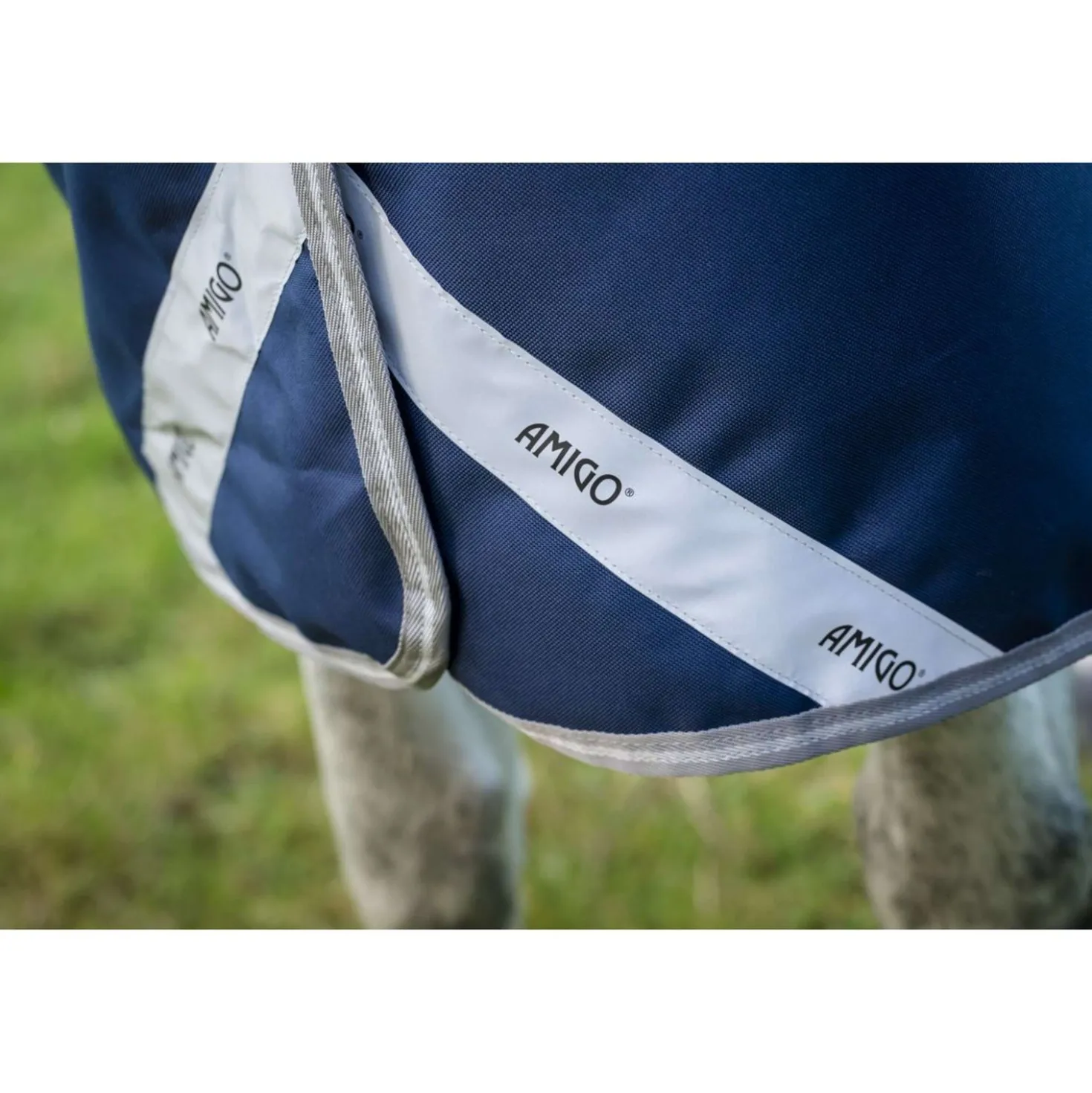 Amigo Turnout Rug FieldSafe Plus 1200D 100g Navy/Titanium Grey/Silver