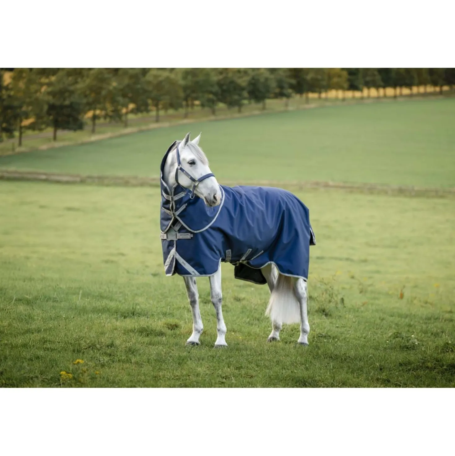 Amigo Turnout Rug FieldSafe Plus 1200D 100g Navy/Titanium Grey/Silver
