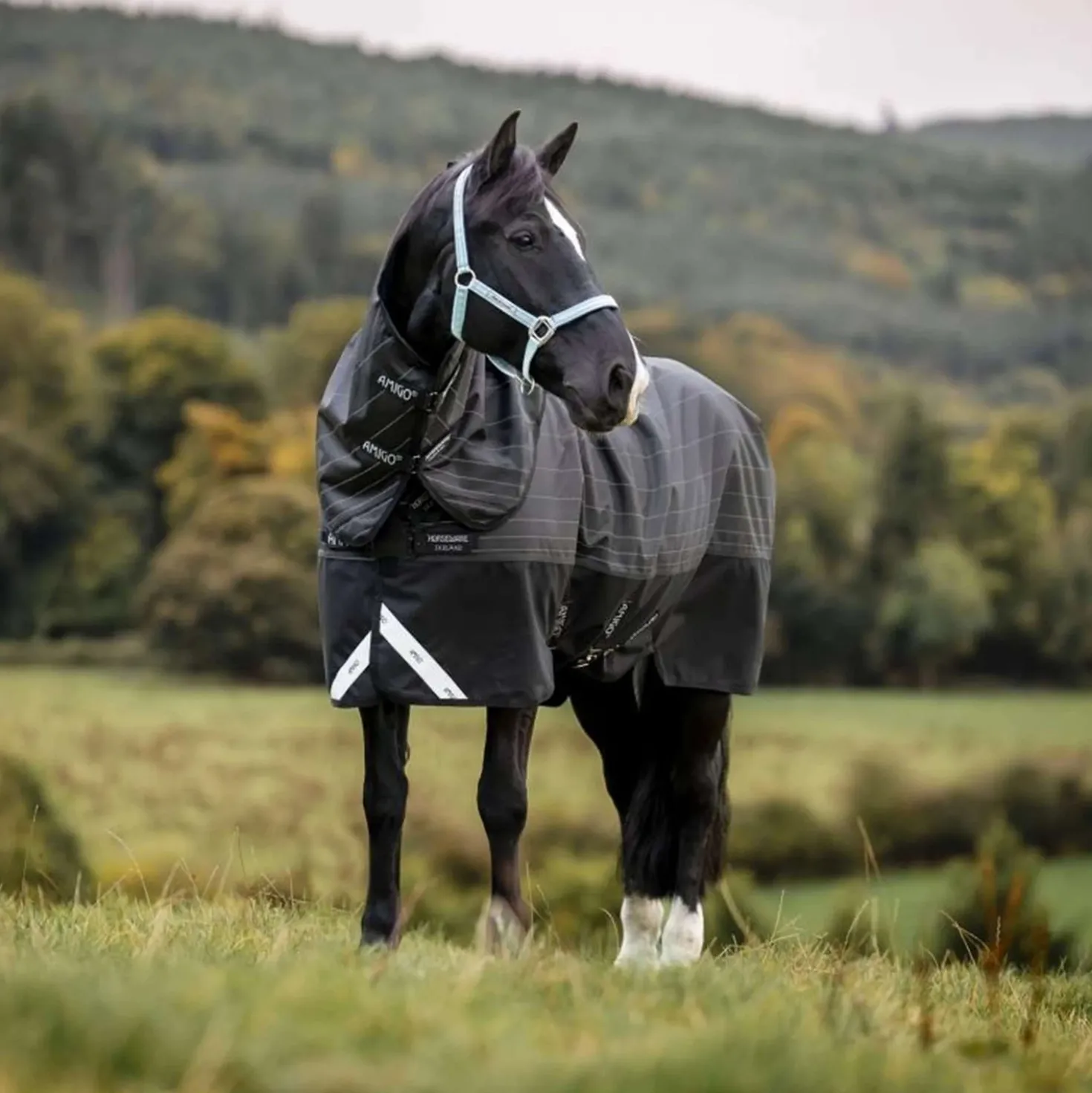 Amigo Turnout Rug FieldSafe Reflectech Plus 1200D 50g Black/Reflective/Black