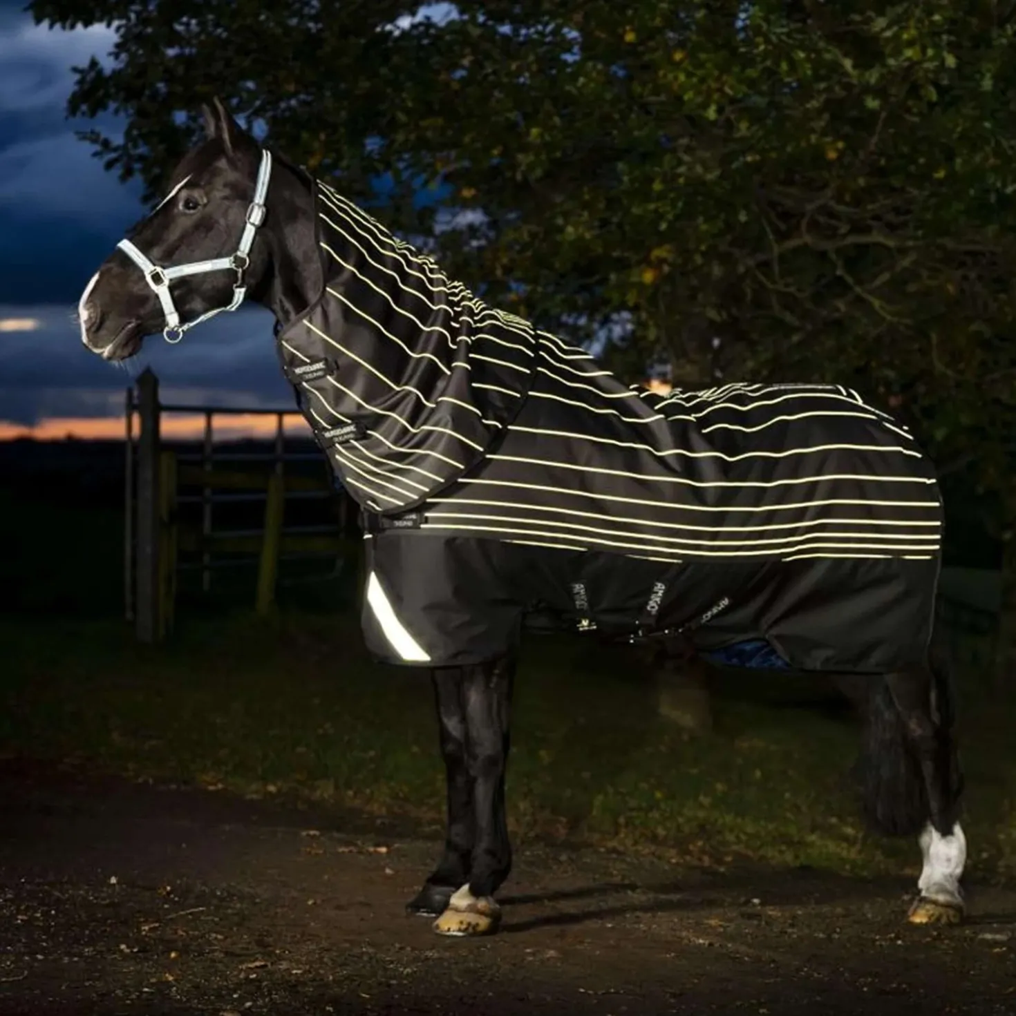 Amigo Turnout Rug FieldSafe Reflectech Plus 1200D 100g Black/Reflective/Black