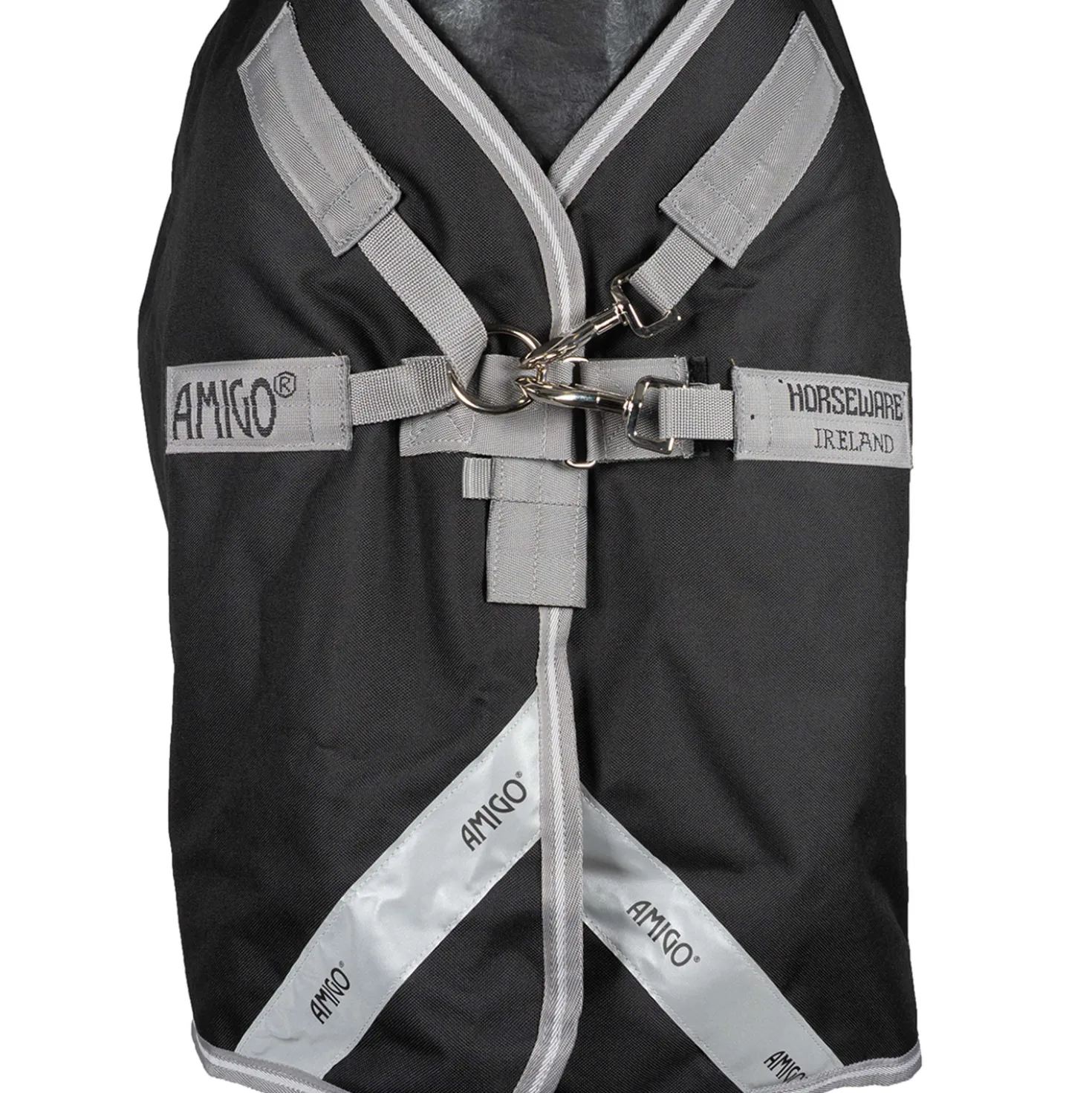 Amigo Turnout Rug Integrated 1200D 250g Black/Titanium Grey/Silver