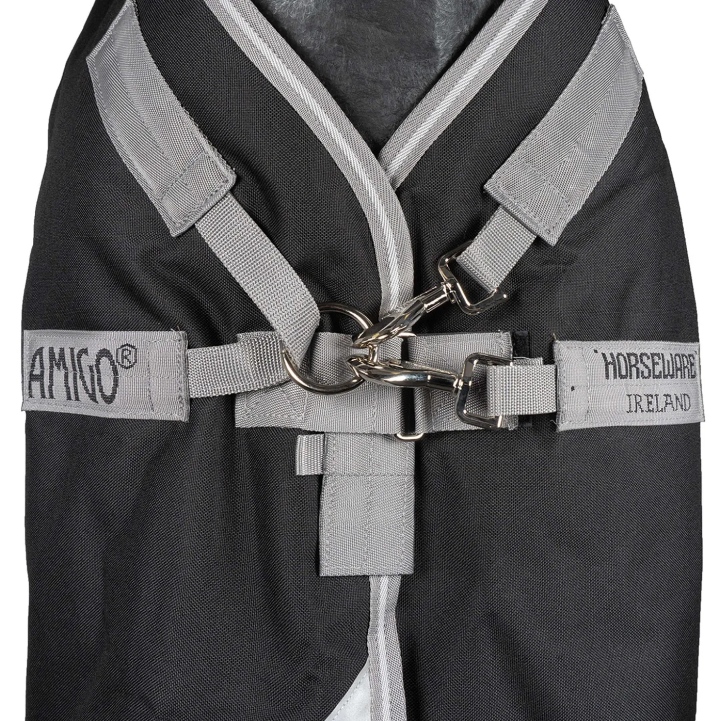 Amigo Turnout Rug Integrated 1200D 250g Black/Titanium Grey/Silver