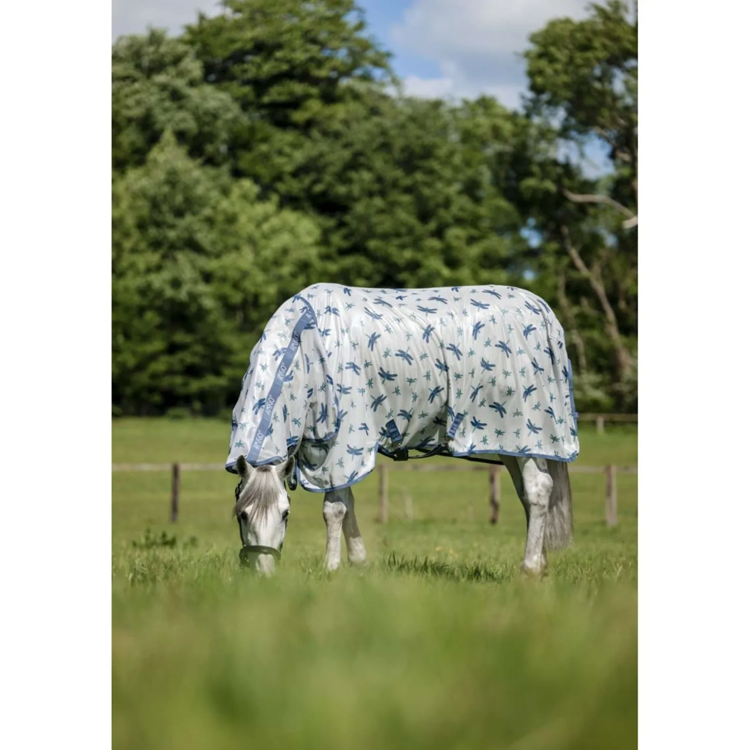 Amigo Vliegendeken Integrated Dragonfly Print/Silver/Blue/Sage