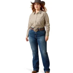 Ariat Blouse Kirby Dames Chocolate Plum